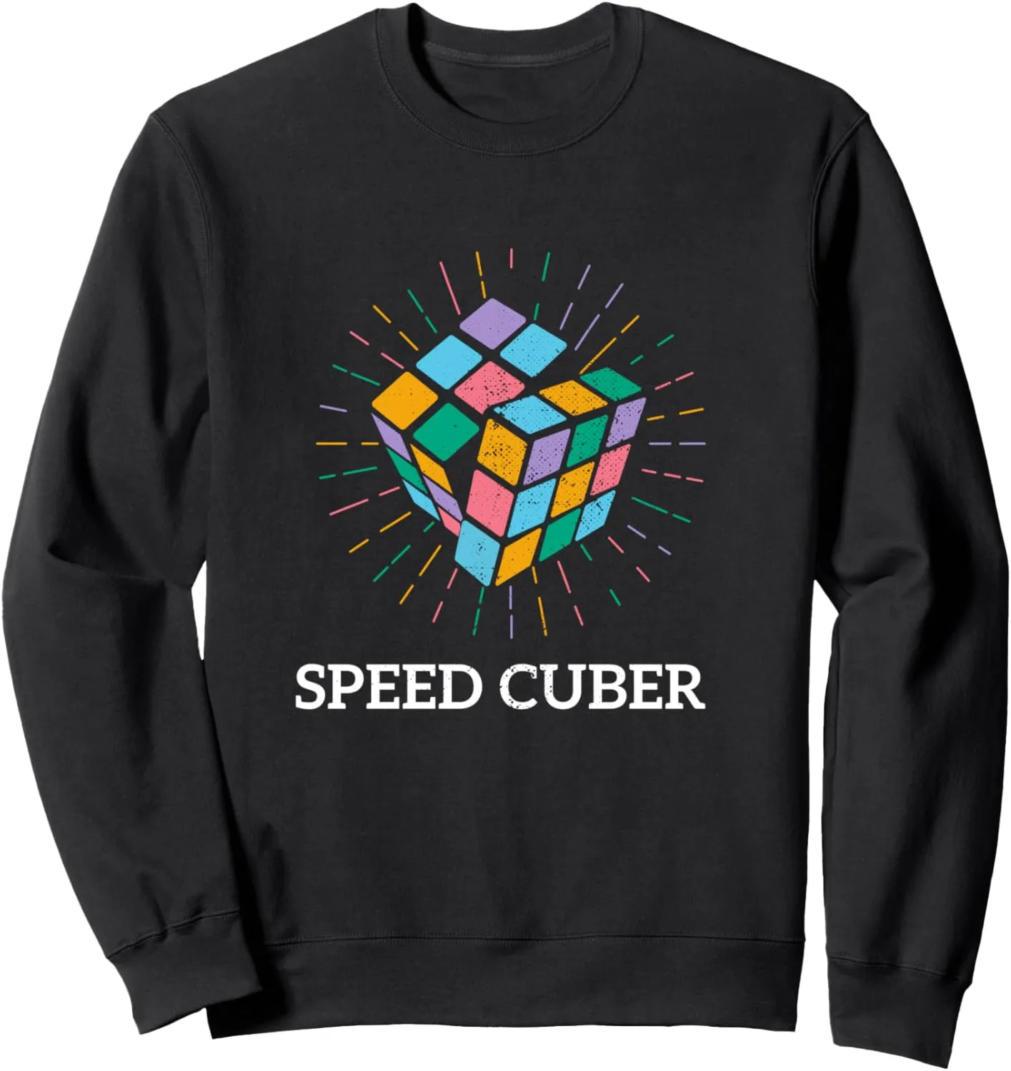 Rubiks Cube Speed Cuber 80's Vintage 3x3 Cube Game Puzzle Sweatshirt