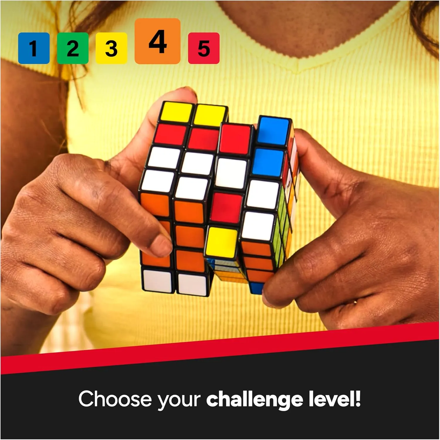 Rubik’s Cube, The Official 4x4 Rubik's Cube Classic Color-Matching Puzzle, Twisting Fidget Toy, Challenging Brain Teaser & Sensory Puzzle, for Ages 8 & Up