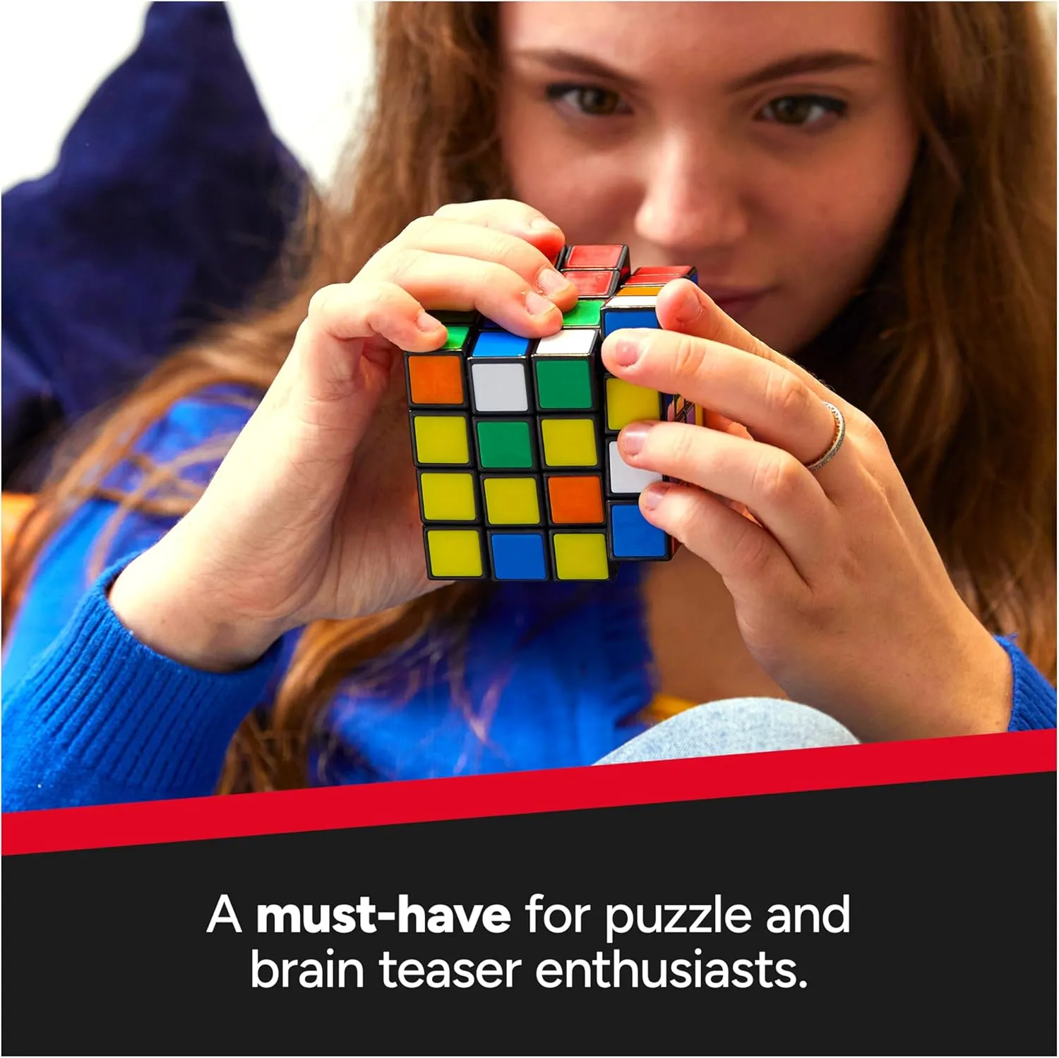 Rubik’s Cube, The Official 4x4 Rubik's Cube Classic Color-Matching Puzzle, Twisting Fidget Toy, Challenging Brain Teaser & Sensory Puzzle, for Ages 8 & Up