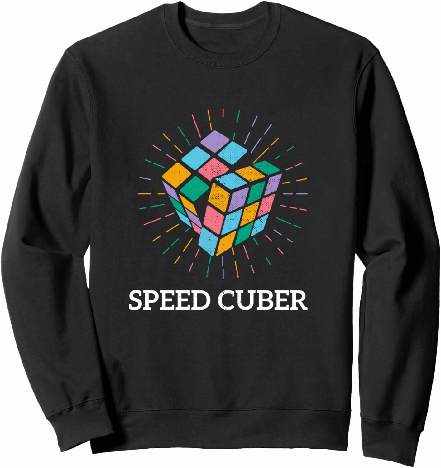 Rubiks Cube Speed Cuber 80's Vintage 3x3 Cube Game Puzzle Sweatshirt