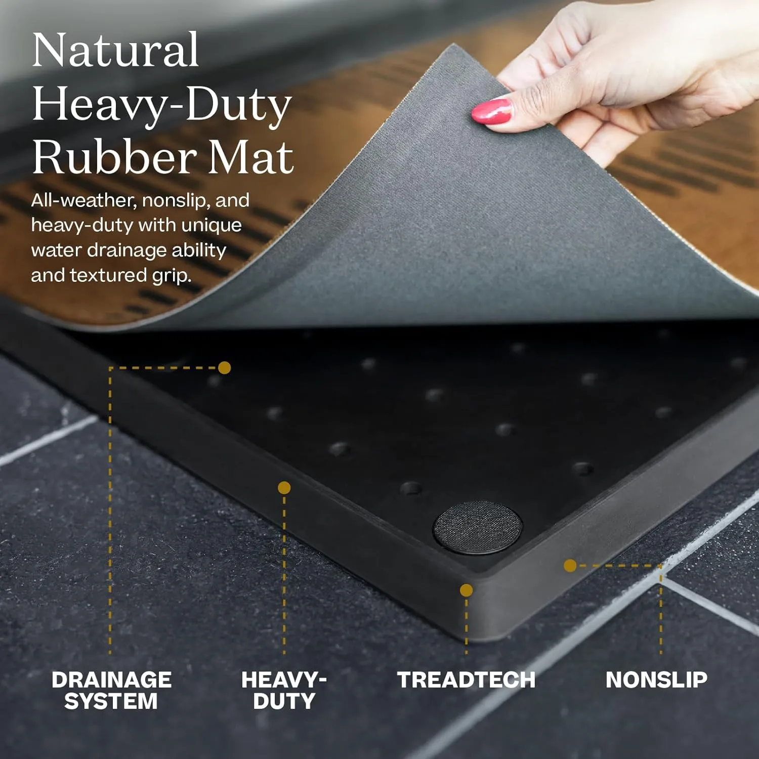 RUGGABLE Washable Christmas Front Doormat – Jonathan Adler Merry & Bright 2x3 Indoor/Outdoor Doormat – Fade–Resistant, Durable, Non–Slip with Standard Pad–Welcome Mat for Entryway, Hallway, & Bathroom