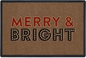 RUGGABLE Washable Christmas Front Doormat – Jonathan Adler Merry & Bright 2x3 Indoor/Outdoor Doormat – Fade–Resistant, Durable, Non–Slip with Standard Pad–Welcome Mat for Entryway, Hallway, & Bathroom