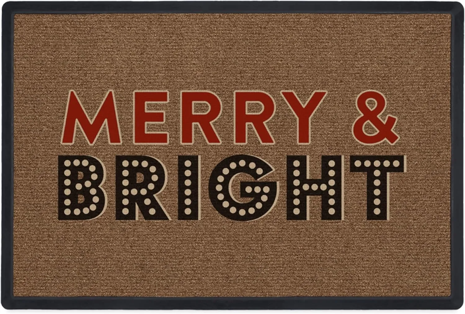 RUGGABLE Washable Christmas Front Doormat – Jonathan Adler Merry & Bright 2x3 Indoor/Outdoor Doormat – Fade–Resistant, Durable, Non–Slip with Standard Pad–Welcome Mat for Entryway, Hallway, & Bathroom