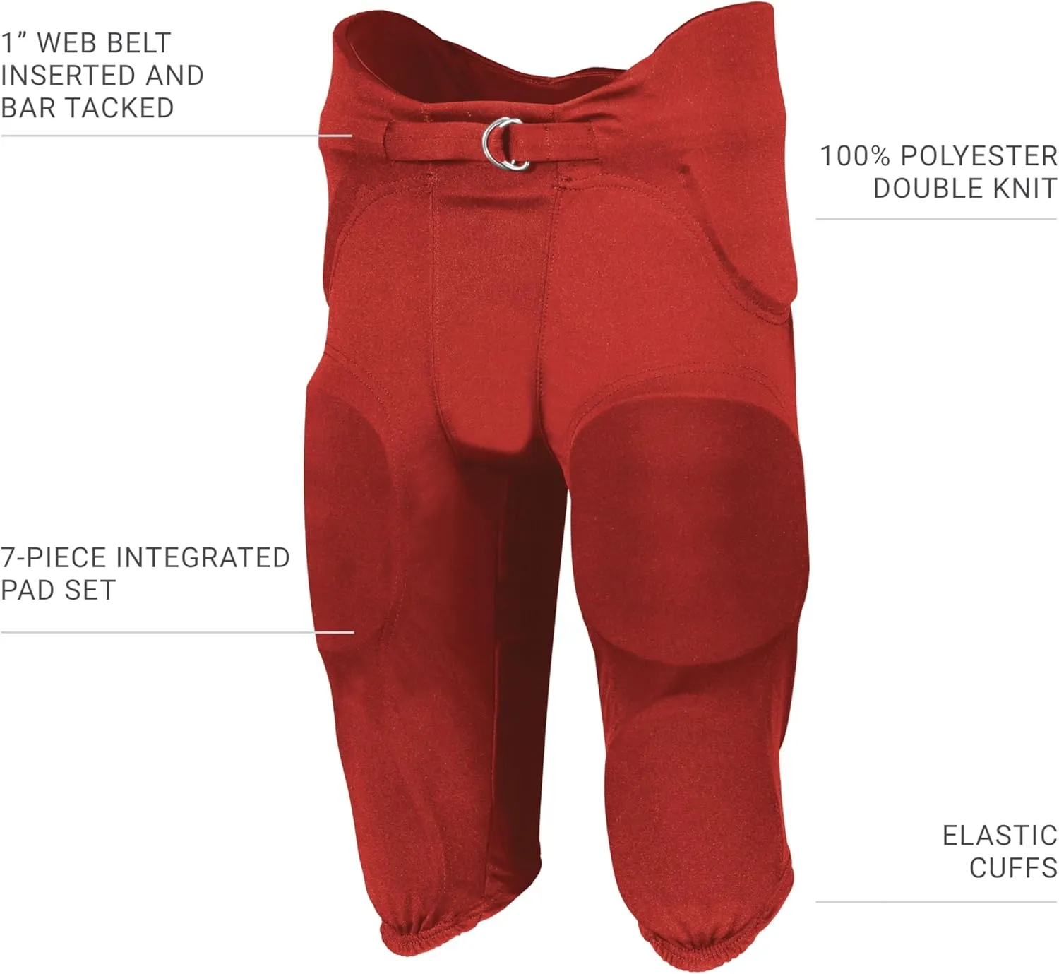 Russell Athletic Boys Youth Integrated 7-Piece Pad Football Pant