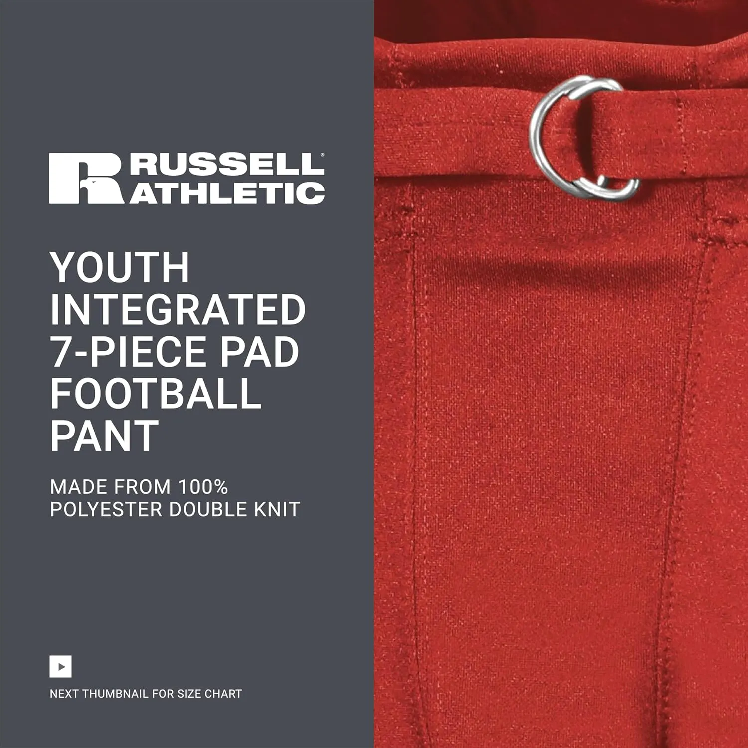 Russell Athletic Boys Youth Integrated 7-Piece Pad Football Pant
