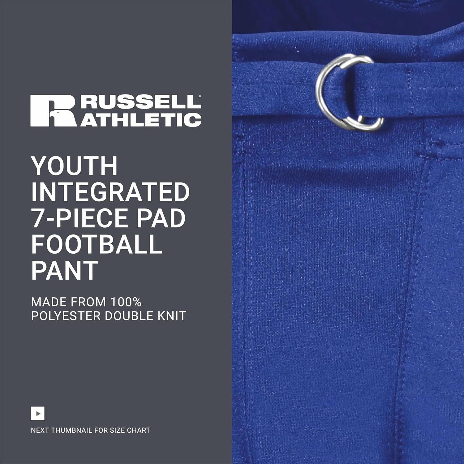 Russell Athletic Boys Youth Integrated 7-Piece Pad Football Pant