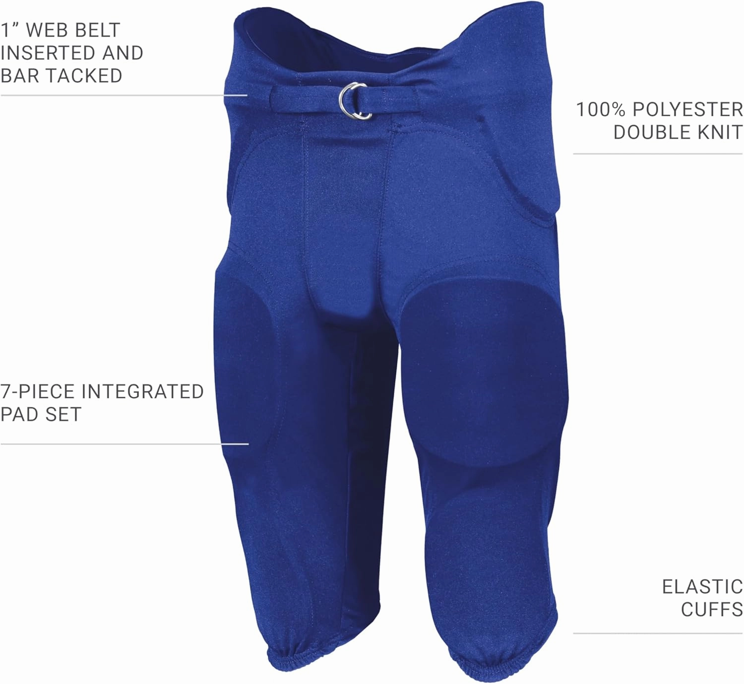 Russell Athletic Boys Youth Integrated 7-Piece Pad Football Pant