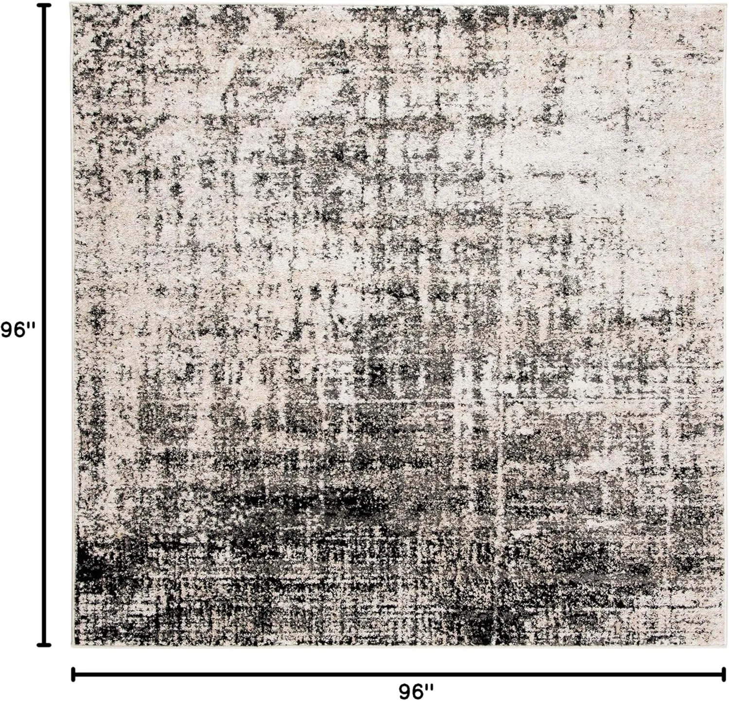 SAFAVIEH Adirondack Collection 8' Square Silver / Black ADR207D Modern Abstract Non-Shedding Living Room Bedroom Dining Home Office Area Rug