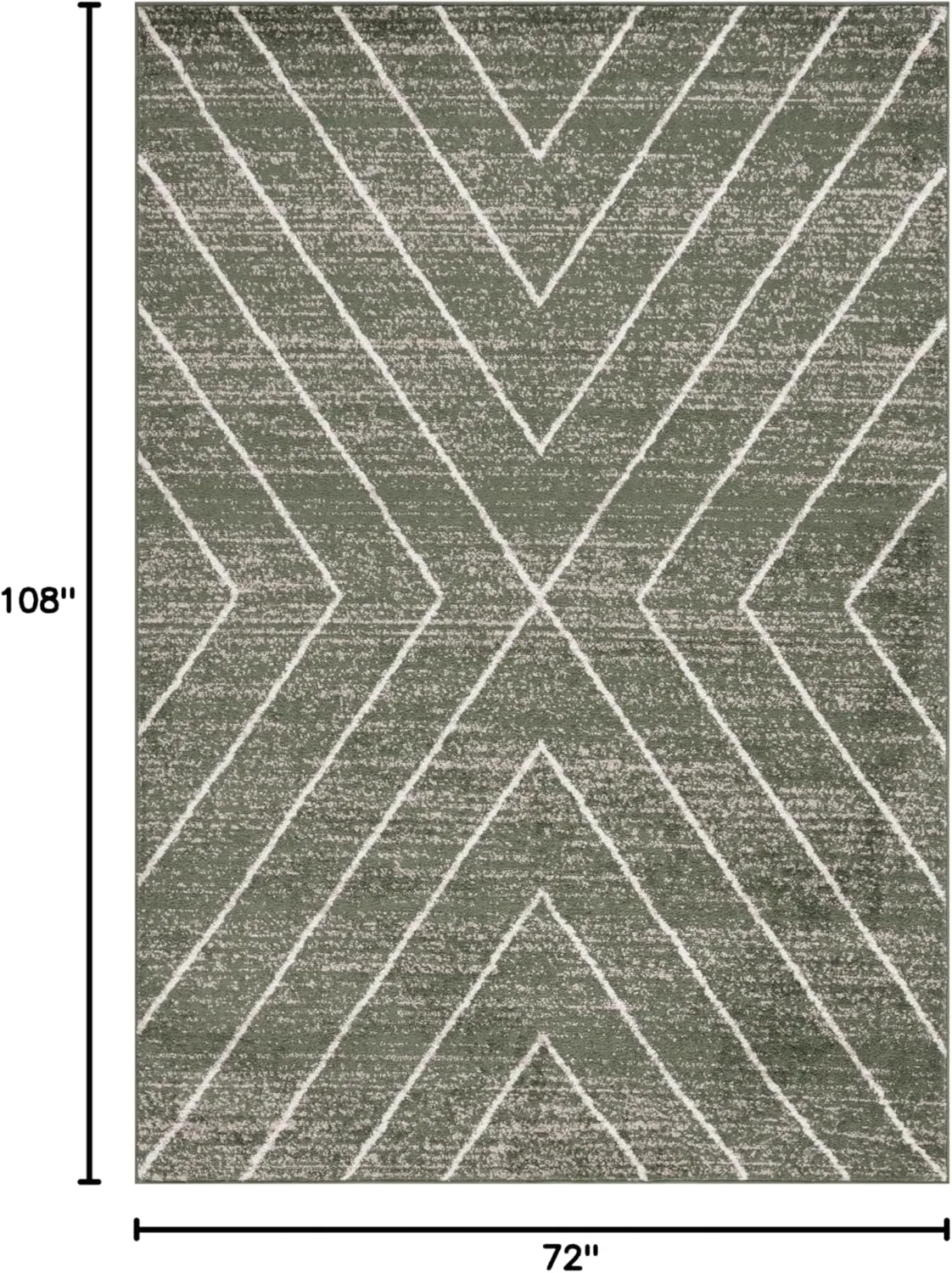 SAFAVIEH Adirondack Collection Area Rug - 6' x 9', Green & Ivory, Geometric Design, Ideal for High Traffic Areas in Living Room, Bedroom & Dining Room (ADR251X-6)