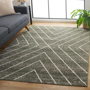 SAFAVIEH Adirondack Collection Area Rug - 6' x 9', Green & Ivory, Geometric Design, Ideal for High Traffic Areas in Living Room, Bedroom & Dining Room (ADR251X-6)