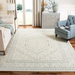 SAFAVIEH Adirondack Collection Area Rug - 8' x 10', Ivory & Slate, Oriental Medallion Design, Non-Shedding & Easy Care, Ideal for High Traffic Areas in Living Room, Bedroom (ADR108S)