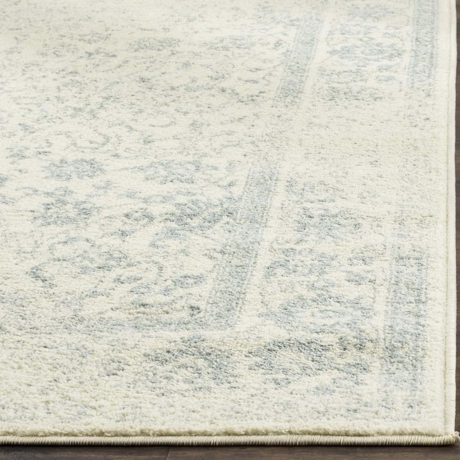 SAFAVIEH Adirondack Collection Area Rug - 9' x 12', Ivory & Slate, Oriental Distressed Design, Non-Shedding & Easy Care, Ideal for High Traffic Areas in Living Room, Bedroom (ADR109S)