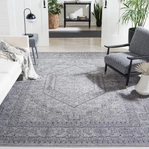 SAFAVIEH Adirondack Collection Area Rug - 9' x 12', Light Grey & Dark Grey, Oriental Medallion Design, Non-Shedding & Easy Care, Ideal for High Traffic Areas in Living Room, Bedroom (ADR108C)
