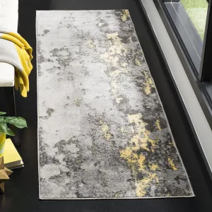 SAFAVIEH Adirondack Collection Runner Rug - 2'6" x 6', Grey & Yellow, Modern Abstract Design, Non-Shedding & Easy Care, Ideal for High Traffic Areas in Living Room, Bedroom (ADR134H)