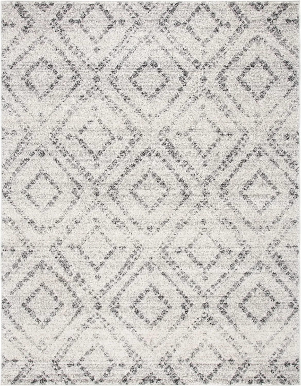 SAFAVIEH Area Rug 8x10 - Adirondack Collection - Large - Light Grey & Grey, Geometric Trellis Pattern, Non-Shedding & Easy Cleaning, Ideal for Living Room, Bedroom, Office, Dining Space (ADR131C)