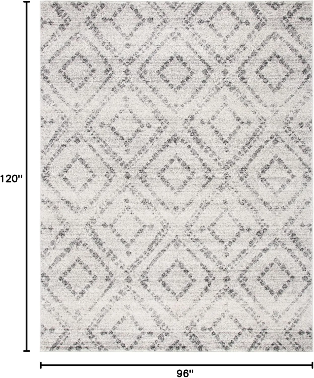 SAFAVIEH Area Rug 8x10 - Adirondack Collection - Large - Light Grey & Grey, Geometric Trellis Pattern, Non-Shedding & Easy Cleaning, Ideal for Living Room, Bedroom, Office, Dining Space (ADR131C)