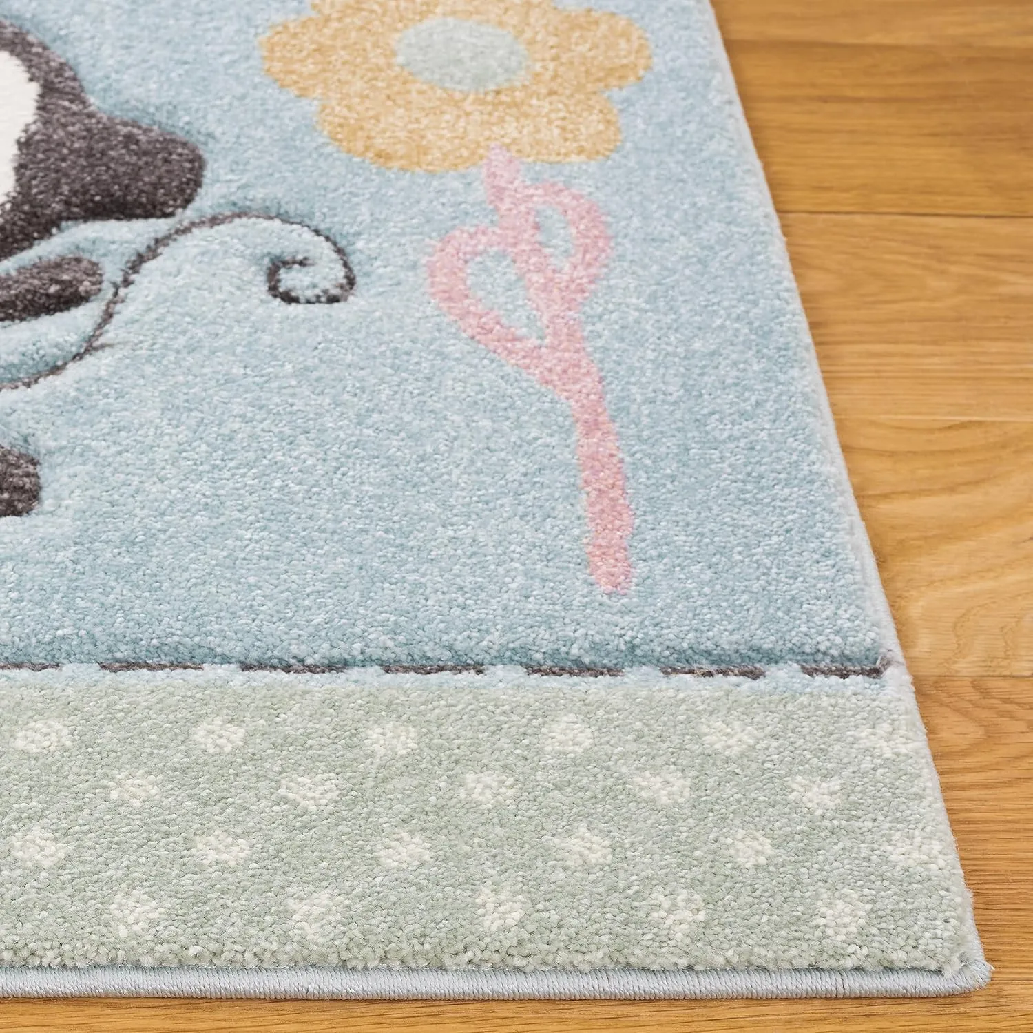SAFAVIEH Carousel Kids 100 Collection Runner Rug - 8' Runner, Blue, Transitional Design, Stain Resistant, Ideal for High Traffic Areas in Hallway, Bathroom & Kitchen (CRK120K-28)