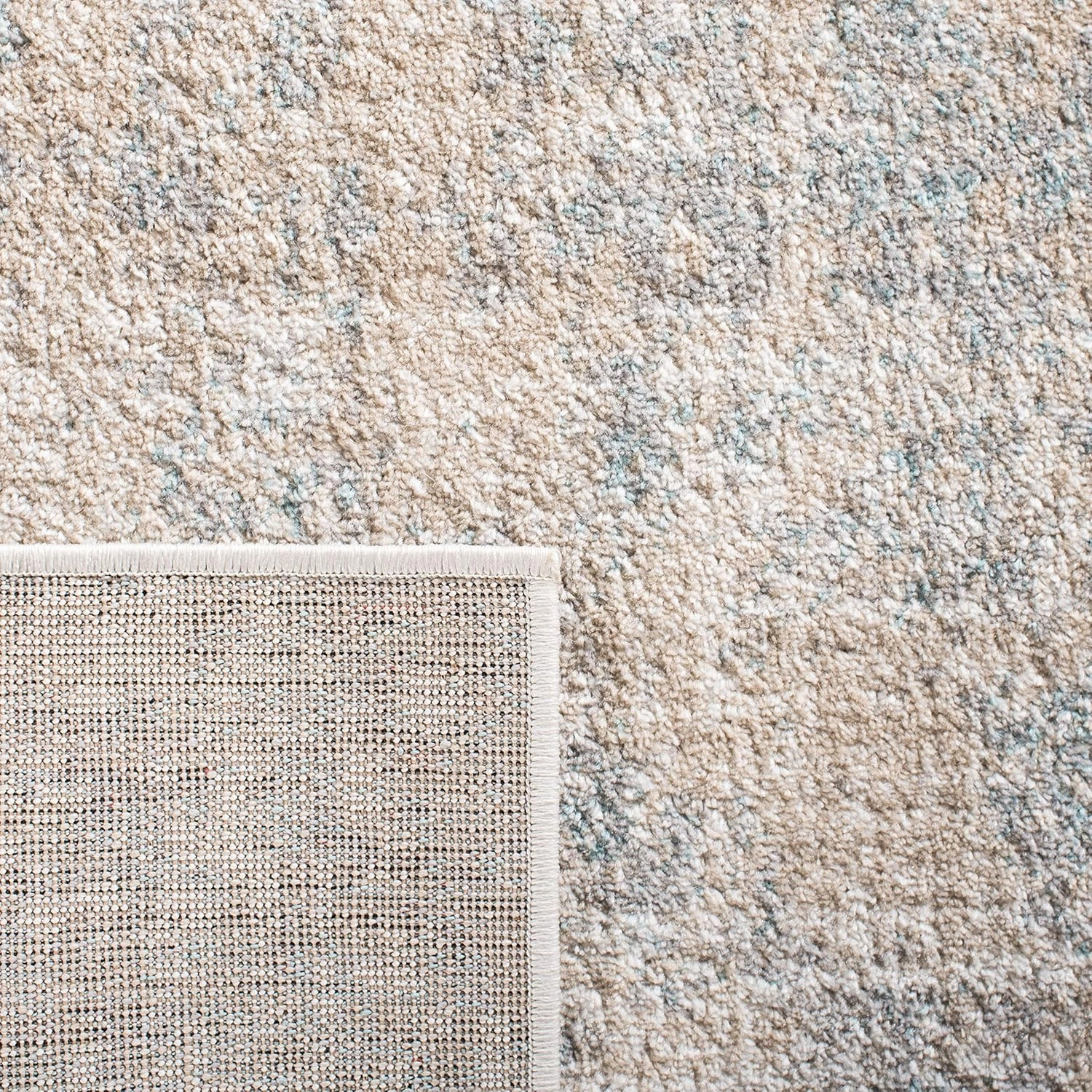 SAFAVIEH Adirondack Collection Area Rug - 9' x 12', Beige & Slate, Modern Abstract Design, Non-Shedding & Easy Care, Ideal for High Traffic Areas in Living Room, Bedroom (ADR207B)