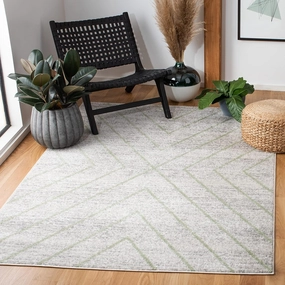 SAFAVIEH Adirondack Collection Area Rug - 9' x 12', Grey & Green, Modern Geometric Design, Non-Shedding & Easy Care, Ideal for High Traffic Areas in Living Room, Bedroom (ADR251Y)