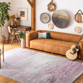 SAFAVIEH Adirondack Collection Area Rug - 9' x 12', Grey & Purple, Modern Abstract Design, Non-Shedding & Easy Care, Ideal for High Traffic Areas in Living Room, Bedroom (ADR112V)
