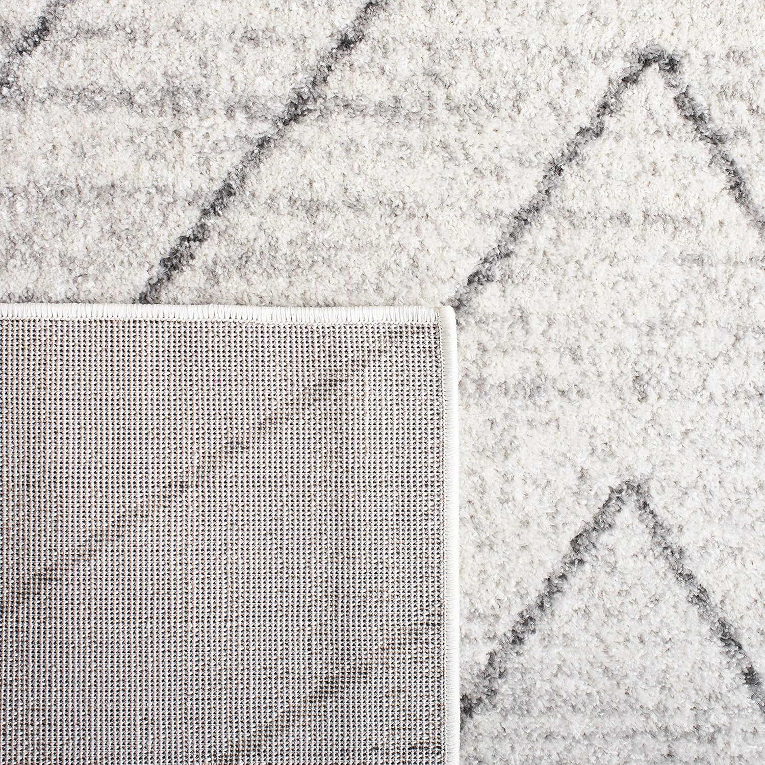 SAFAVIEH Adirondack Collection Area Rug - 9' x 12', Ivory & Dark Grey, Modern Geometric Design, Non-Shedding & Easy Care, Ideal for High Traffic Areas in Living Room, Bedroom (ADR251B)