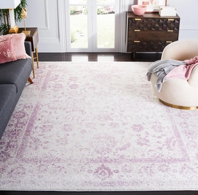 SAFAVIEH Adirondack Collection Area Rug - 9' x 12', Ivory & Lavender, Oriental Distressed Design, Non-Shedding & Easy Care, Ideal for High Traffic Areas in Living Room, Bedroom (ADR109U)