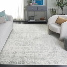 SAFAVIEH Adirondack Collection Area Rug - 9' x 12', Sage & Ivory, Contemporary Design, Stain Resistant, Ideal for High Traffic Areas in Living Room, Bedroom & Dining Room (ADR207W-9)