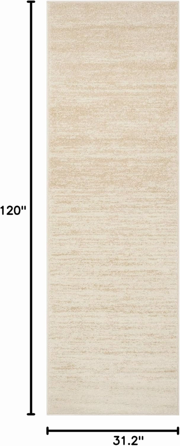 SAFAVIEH Adirondack Collection Runner Rug - 2'6" x 10', Champagne & Cream, Modern Ombre Design, Non-Shedding & Easy Care, Ideal for High Traffic Areas in Living Room, Bedroom (ADR113W)