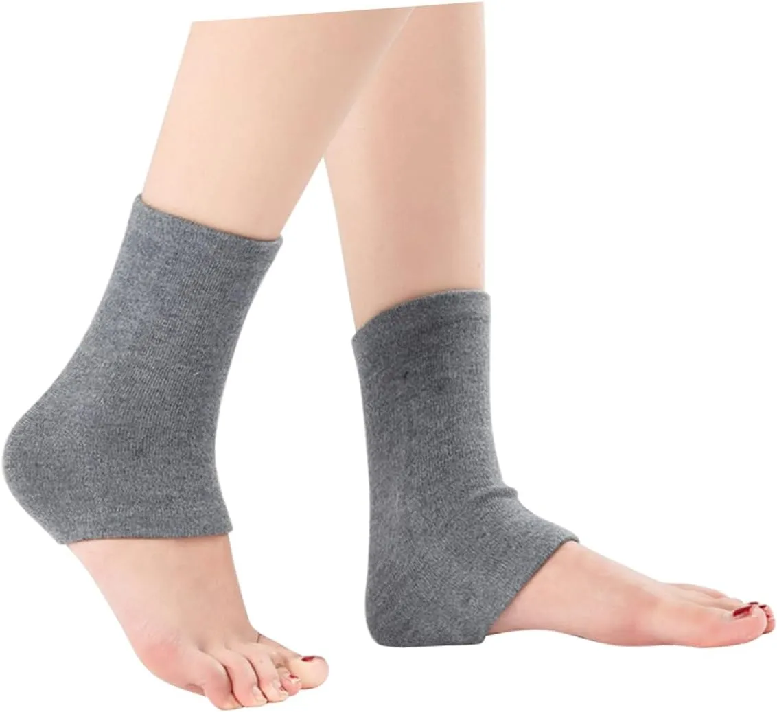 SAFIGLE Wool Foot Sleeve for Exercise Breathable Ankle Socks for Yoga & Sports Warm Foot Covers Grey Ideal for Comfort and Support During Workouts