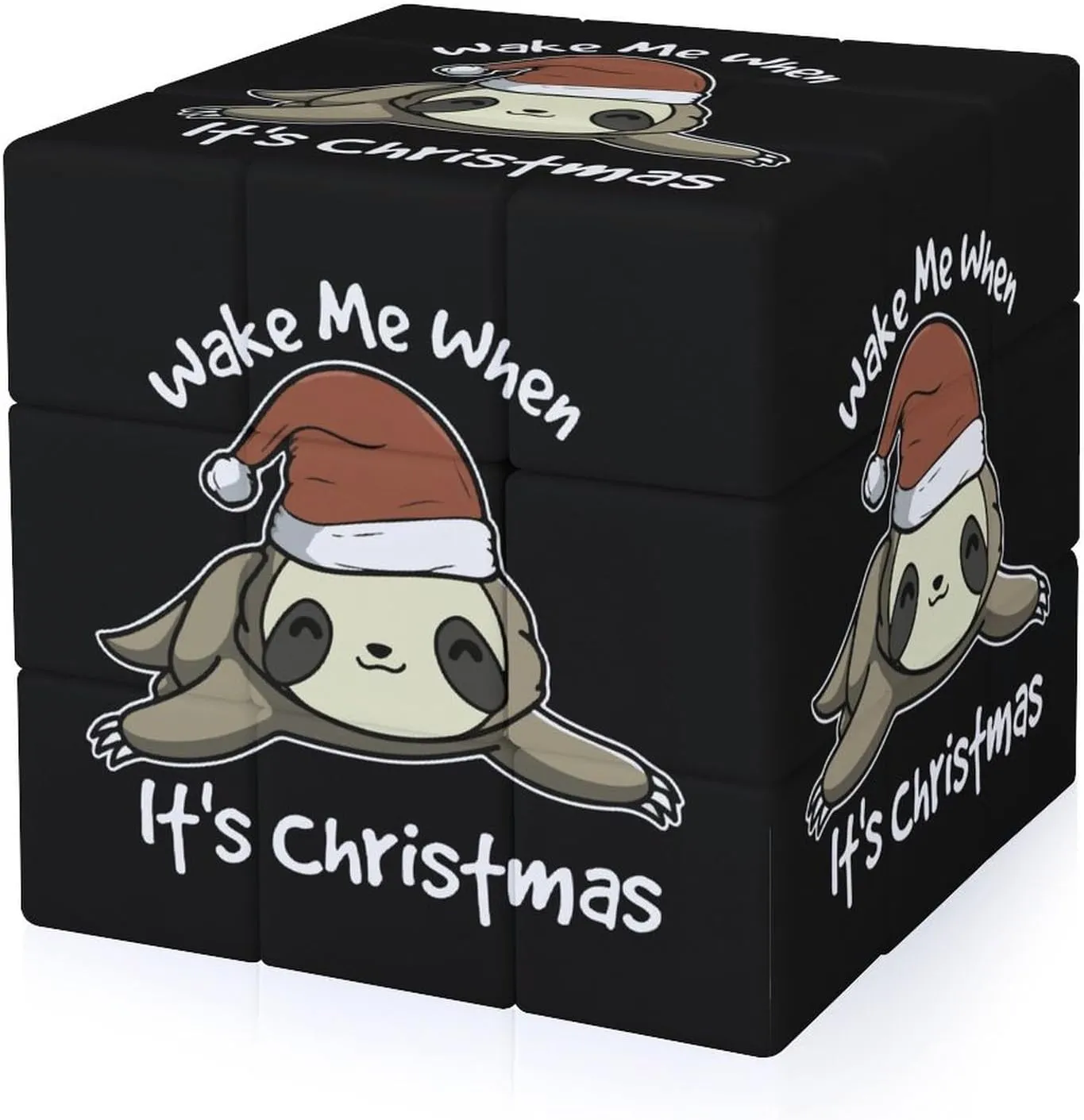 Santa Sloth Funny 3x3x3 Cube Smooth Lightweight Puzzle for Adult Graphic Printing Travel