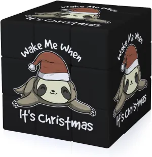 Santa Sloth Funny 3x3x3 Cube Smooth Lightweight Puzzle for Adult Graphic Printing Travel