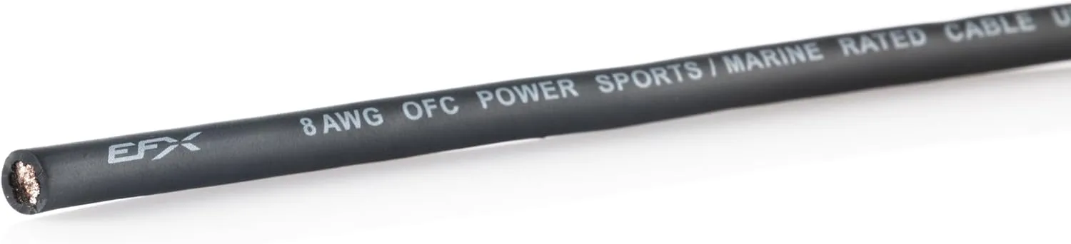 Scosche EFX PW8GY-250 8 Gauge OFC Wire, 8 AWG Pure Copper Power Ground Wire Cable (250ft Gray) True Spec and Soft Touch Welding Wire, Battery Cable Wire, Automotive Wire, Car Audio Stereo, RV Trailer