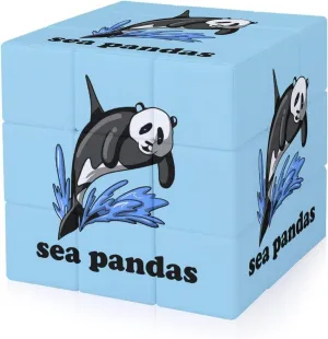 Sea Panda Killer Whale Funny 3x3x3 Cube Smooth Lightweight Puzzle for Adult Graphic Printing Travel