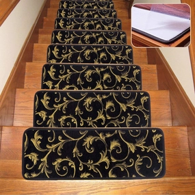 Seloom Stair Treads Carpet Non-Slip with Non Skid Rubber Backing Specialized for Indoor Wooden Steps, Removable Washable Step Runners Perfect for Dogs
