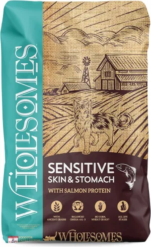 Sensitive Skin & Stomach with Salmon Protein & Ancient Grains Dry Food for Cats & Kittens (10 lb. Bag)