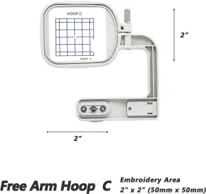 Sew Tech Free Arm Embroidery Hoop C for Janome MC 350E 300E 9500 9700 10000 10001 Memory Craft Bernina DECO330 340 Elna 820 8200 8300 8600 etc., Sewing and Embroidery Machine Hoops