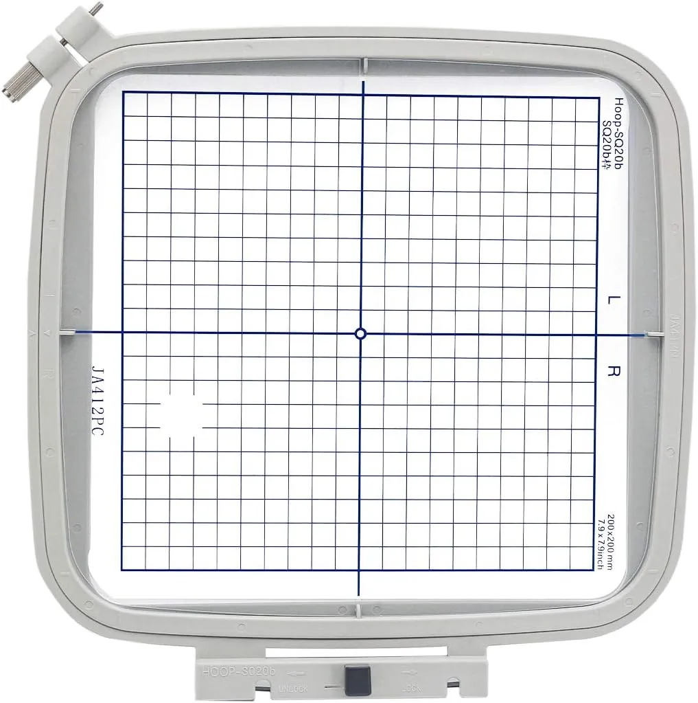 Sew Tech SQ20B Embroidery Hoop for Janome MC 500E 400E 550E Memory Craft Elna Expressive 830 830L etc., Rectangle Small Sewing and Embroidery Machine Hoops