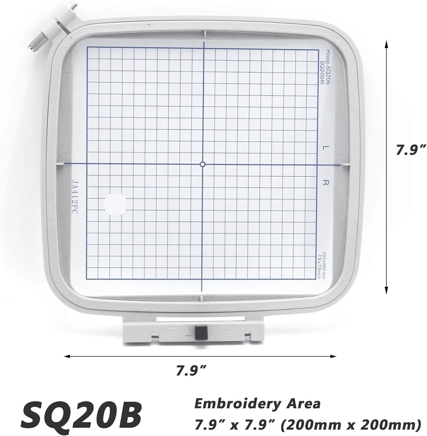 Sew Tech SQ20B Embroidery Hoop for Janome MC 500E 400E 550E Memory Craft Elna Expressive 830 830L etc., Rectangle Small Sewing and Embroidery Machine Hoops