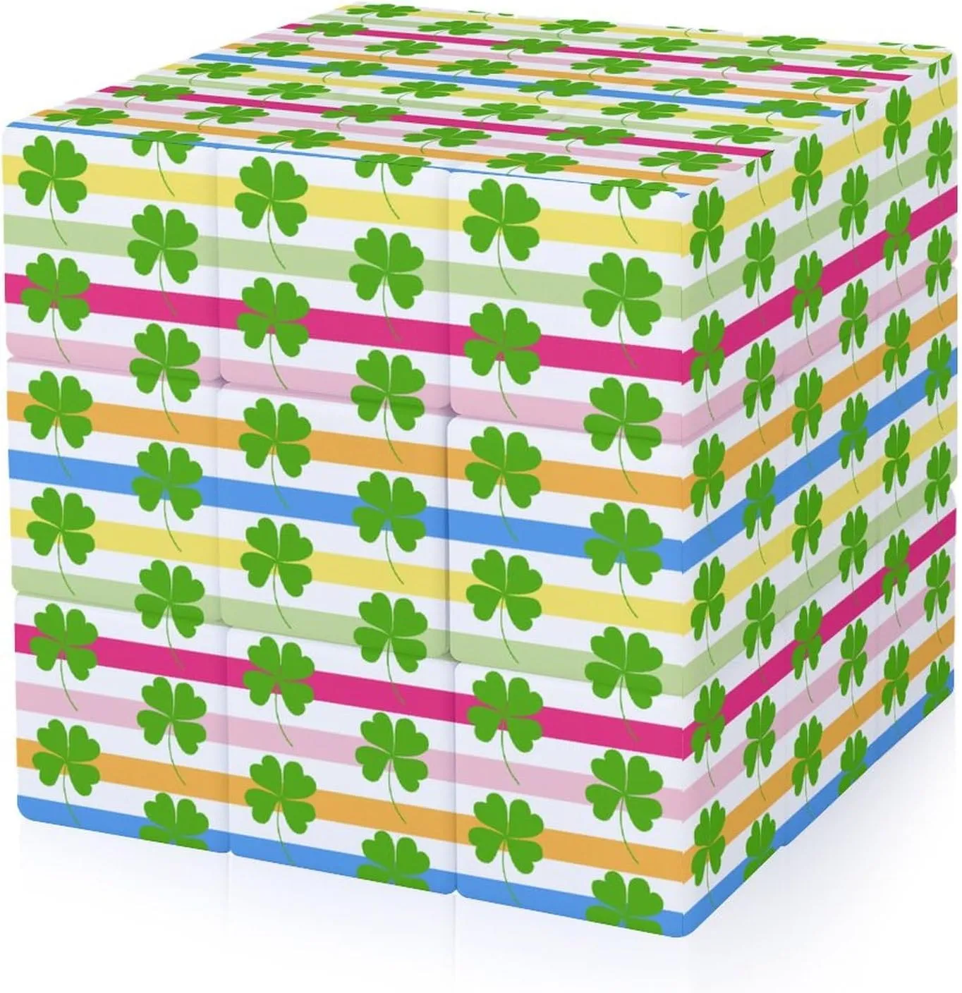 Shamrock Clover Stripes Funny 3x3x3 Cube Smooth Lightweight Puzzle for Adult Graphic Printing Travel