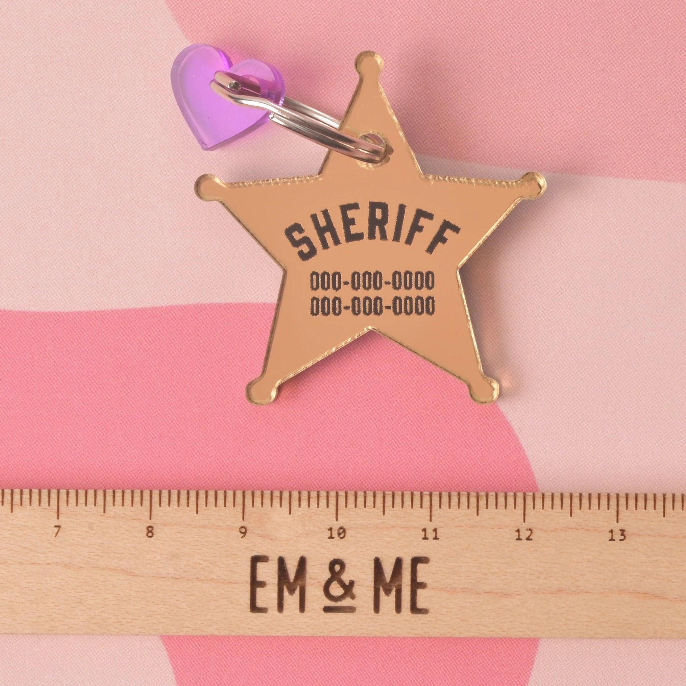Sheriff Star Personalized Pet Tag
