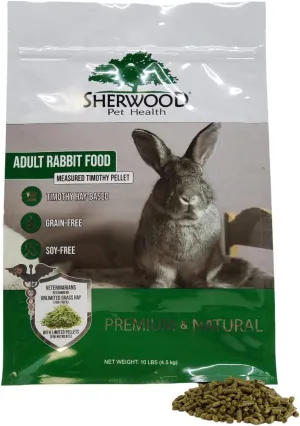 Sherwood Pet Health Adult Rabbit Food Timothy Hay Pellet 10 lbs. Hay-Based, Grain-Free, Soy-Free for Better Digestion