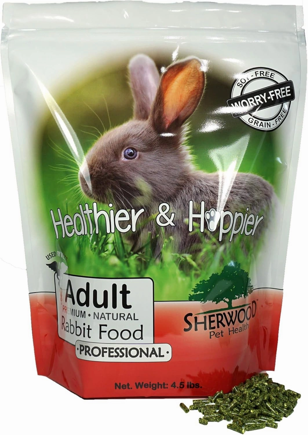 Sherwood Pet Health Adult Rabbit Food Professional (Alfalfa) 4.5 lbs, Grain and Soy-Free for Better Digestion