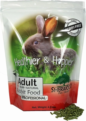 Sherwood Pet Health Adult Rabbit Food Professional (Alfalfa) 4.5 lbs, Grain and Soy-Free for Better Digestion