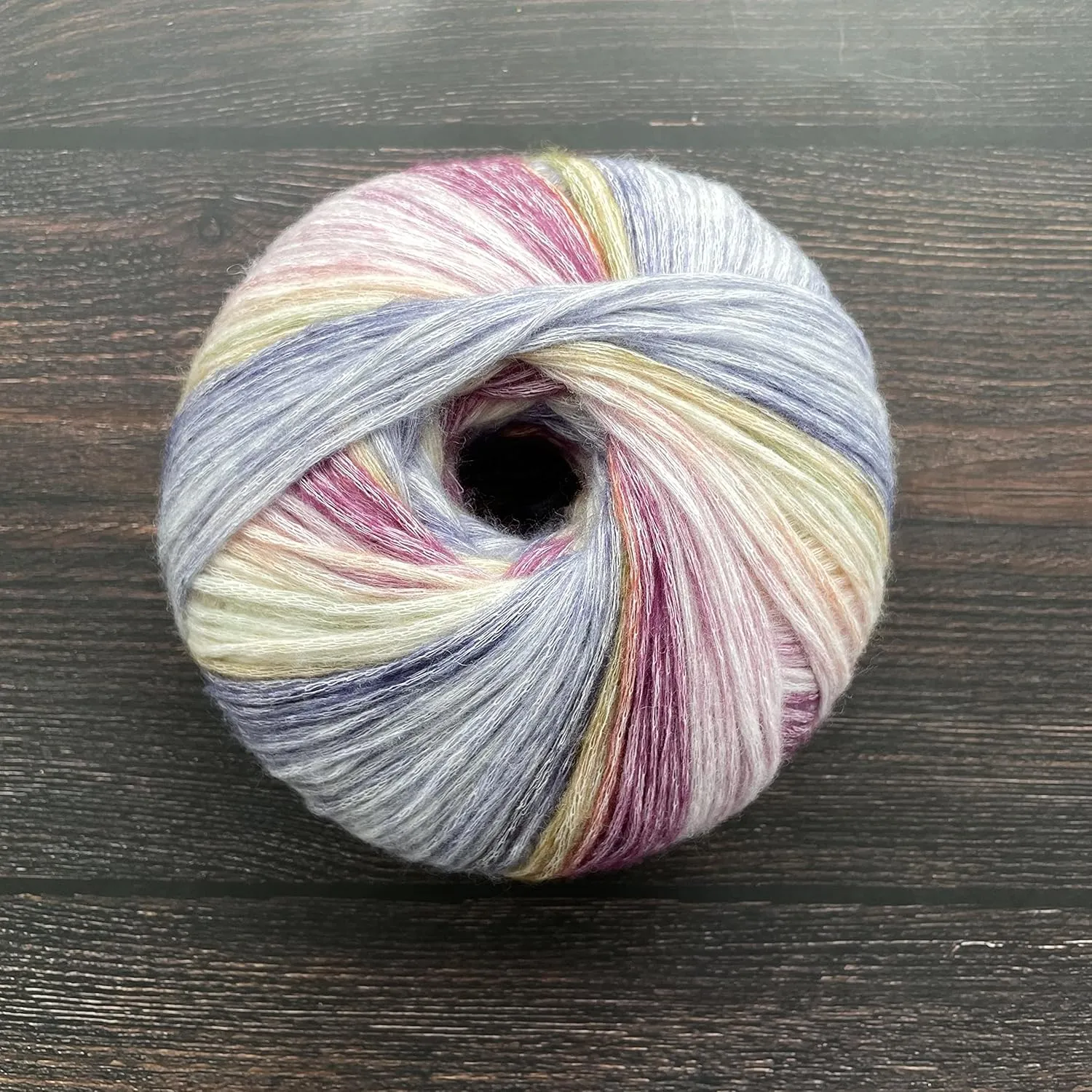 SHIKE Cloud-Cluster Multicolor Rainbow Yarn for Knitting&Crocheting.Soft Wool Acrylic Cotton Blended Yarn.Gradient Space-Dyed Air Yarn (YT12)