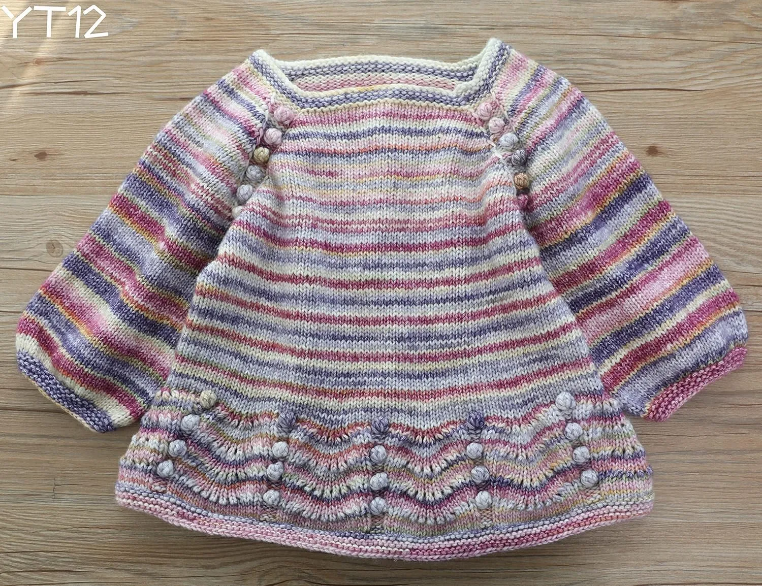 SHIKE Cloud-Cluster Multicolor Rainbow Yarn for Knitting&Crocheting.Soft Wool Acrylic Cotton Blended Yarn.Gradient Space-Dyed Air Yarn (YT12)