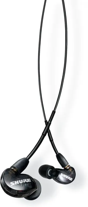 Shure AONIC 215 Wired Sound Isolating Earbuds, Clear Sound, Single Driver, Secure in-Ear Fit, Detachable Cable, Durable Quality, Compatible with Apple & Android Devices - Black