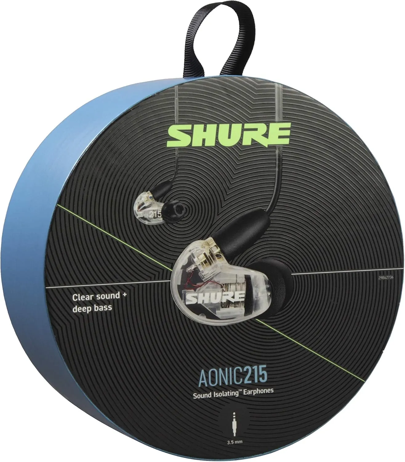Shure AONIC 215 Wired Sound Isolating Earbuds, Clear Sound, Single Driver, Secure In-Ear Fit, Detachable Cable, Durable Quality, Compatible with Apple & Android Devices - Clear