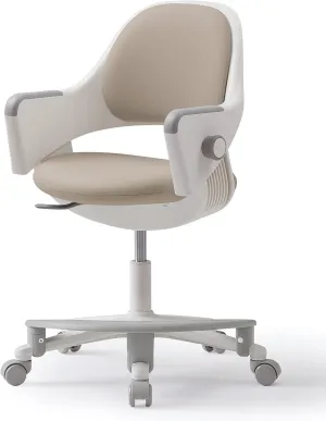 SIDIZ Ringo Kids Desk Chair : Ergonomic Kids Chair with Footrest, 4-Step Growing Function, Adjustable Seat Height, Sit-Locking Casters, Swivel Type (Soy Milk Beige)