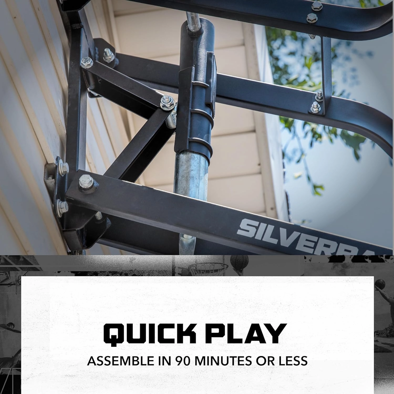 Silverback NXT 54" Wall Mounted Adjustable-Height and Fixed Basketball Hoop with QuickPlay Design
