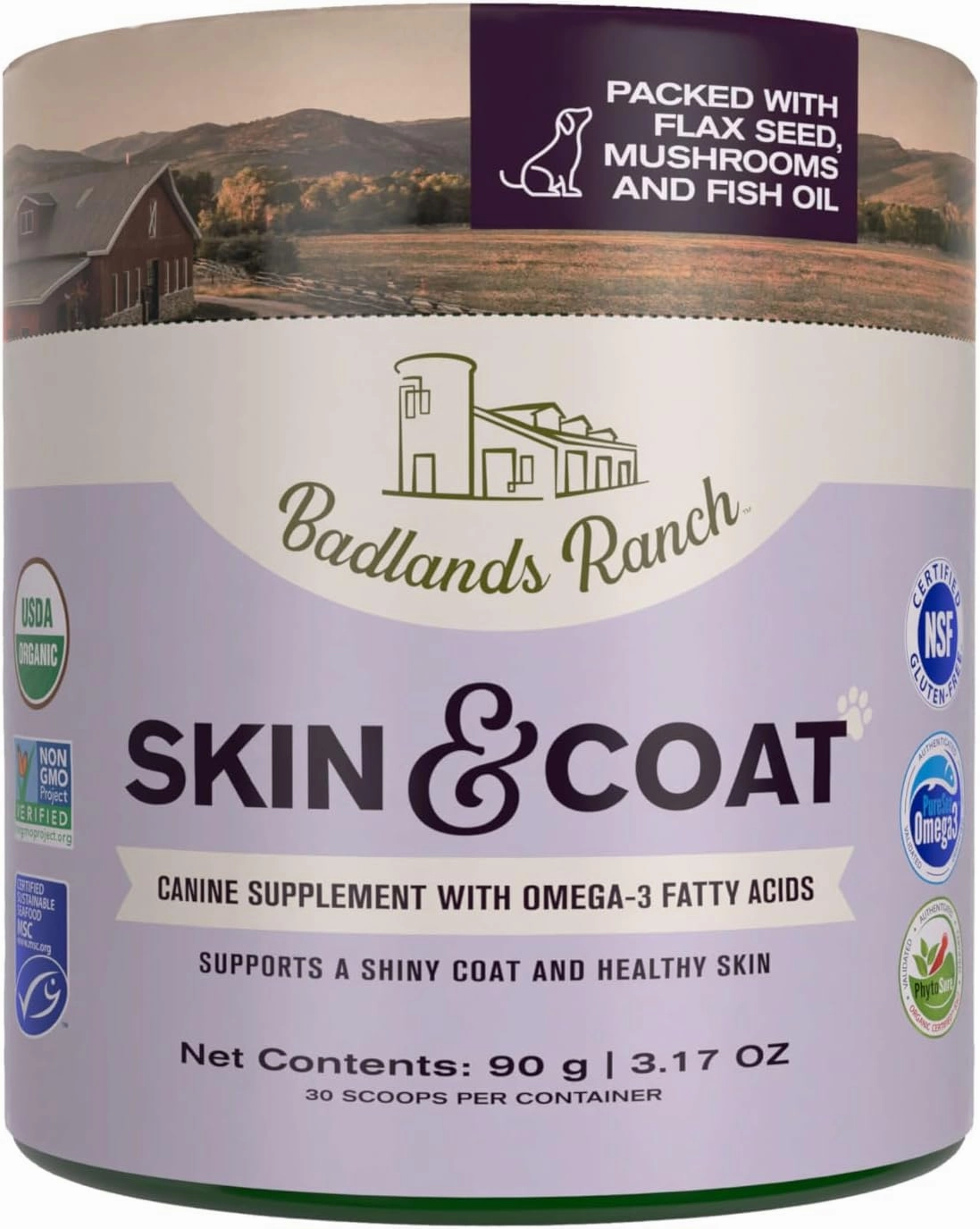 Skin & Coat Canine Supplement w/Omega-3 Fatty Acids, Org. Ingredients, Antioxidant Topper, Nourish Coat &Paws, Joint, Support Shiny Coat & Healthy Skin by Katherine Heigl (30 Scoops)